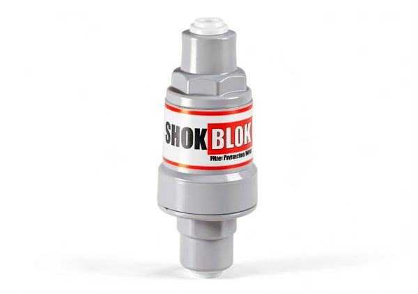 Shok Blok SB-FPV-70 Water Filter Pressure Regulator Protection Valve for RO & Filter Systems - 1/4" QC Ports, 70 PSI-2