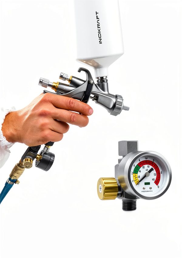 InoKraft Air Pressure Regulator 1/4" NPT, for Spray Guns, Air Compressor and Pneumatic Tools, Good Tightness, Precise, 0-140 PSI-4
